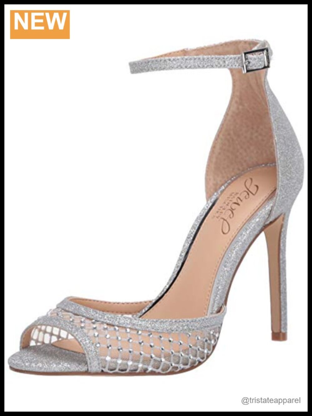 Nakisha Platform Stiletto Heeled Sandal with Ankle Strap and Rhinestone Details
